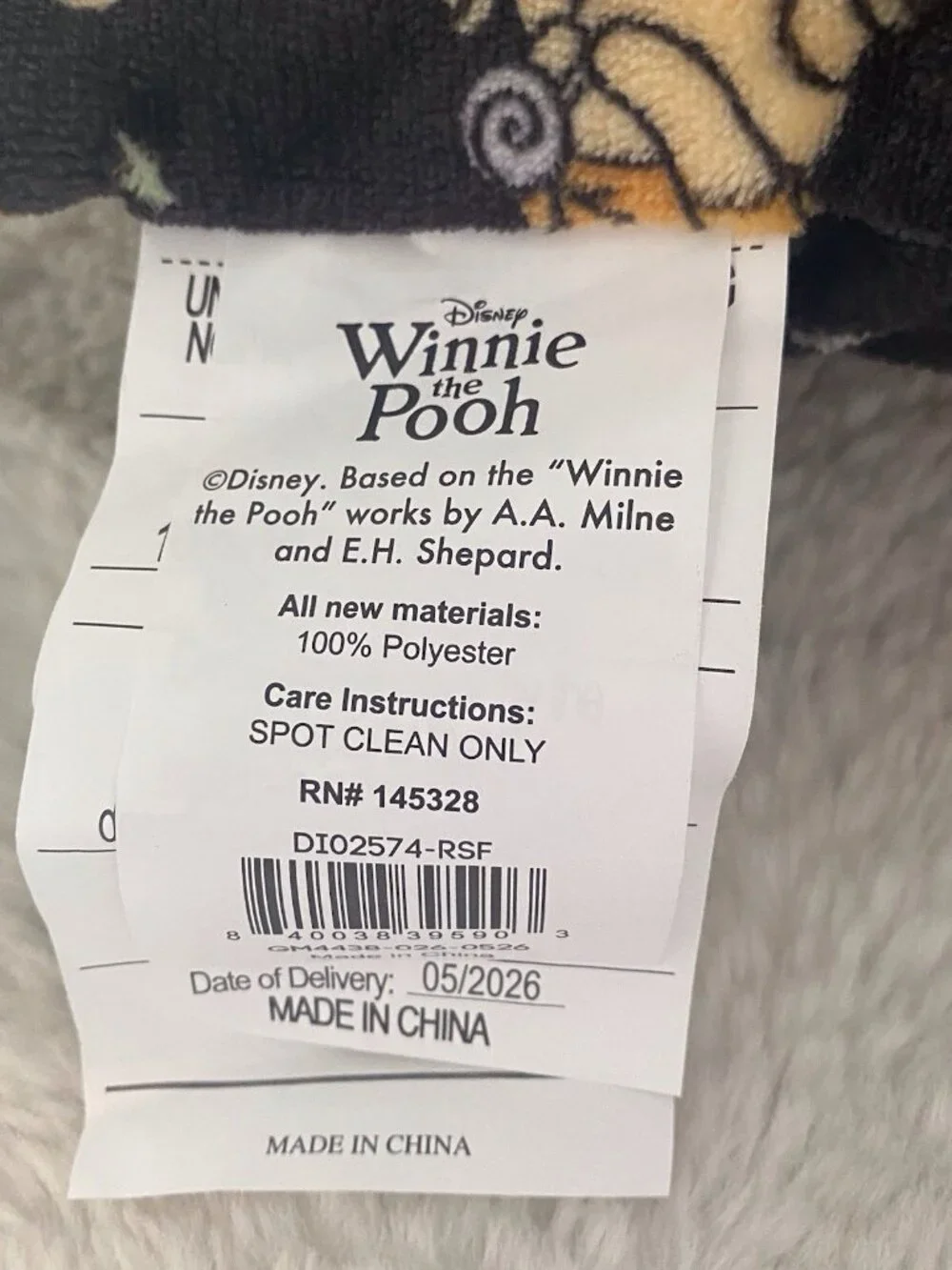 Disney Winnie The Pooh Halloween Pumpkins Dog Pet Bed Soft 36” X 26” Black NEW